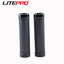 Litepro Leather Handlebar Grips – PU Leather + Aluminum Ends, 22.2mm, Brown/Black (136g/198g per Pair)