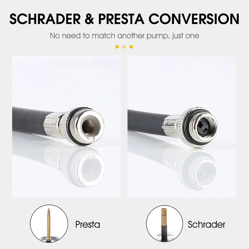 Mini Bike Pump - 100PSI, Aluminum Alloy, Fits Schrader/Presta Valves for MTB/Road Bikes