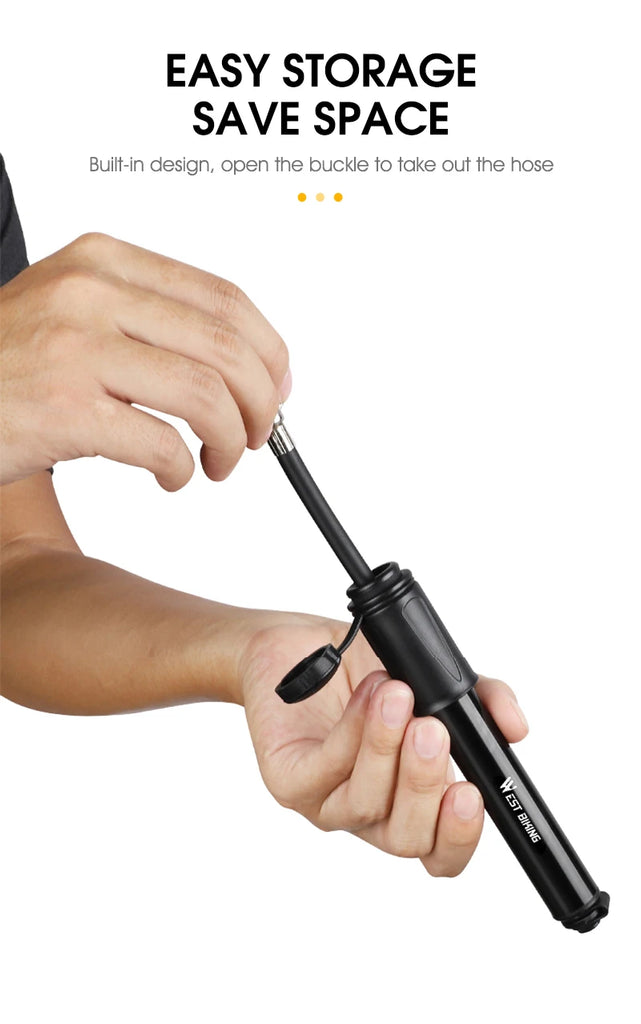 Mini Bike Pump - 100PSI, Aluminum Alloy, Fits Schrader/Presta Valves for MTB/Road Bikes