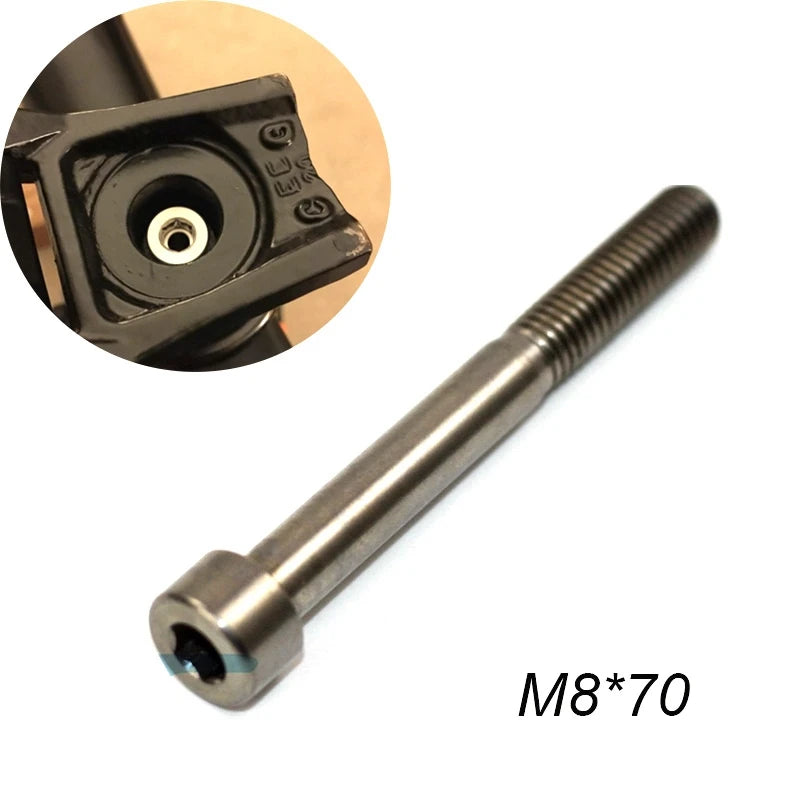 Brompton/BMX Titanium Alloy Stem Screw - M8X70 18G Lightweight Bicycle Headset Cap Bolt - High Strength Corrosion Resistant (2-Pack)