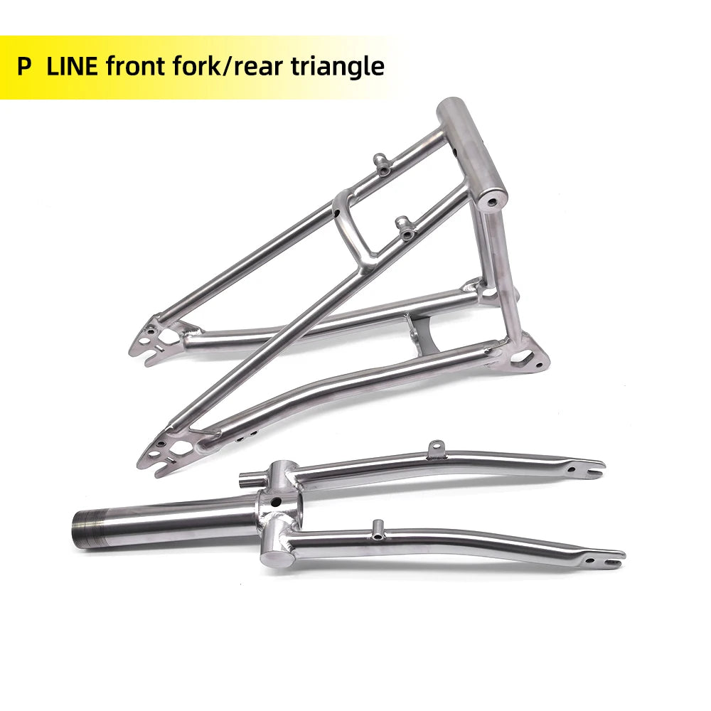 Titanium Bike Rear Triangle For P line For Brompton Bicycle Front Fork Frame Lightweight 16" original Size Part