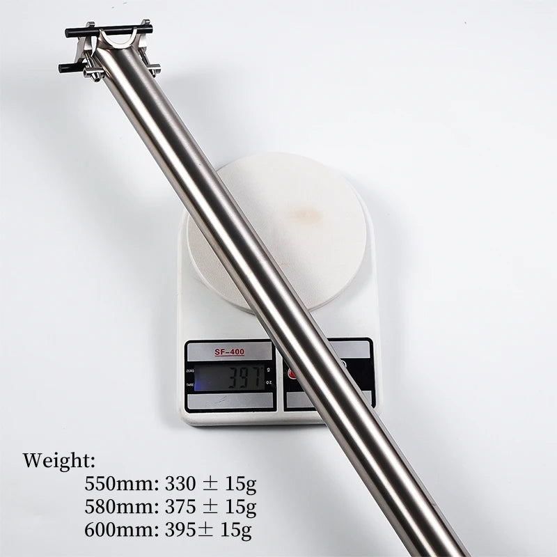 Titanium Seat Post for Brompton/Birdy – 31.8mm & 34.9mm CNC-Made – 520mm to 650mm Length Options – Upgrade Cycling Seatpost
