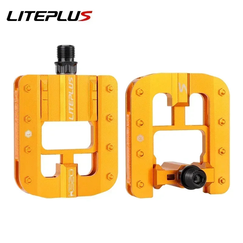Liteplus Foldable Pedals - Universal 14mm Thread, Reflective, for Brompton/Dahon Folding Bikes
