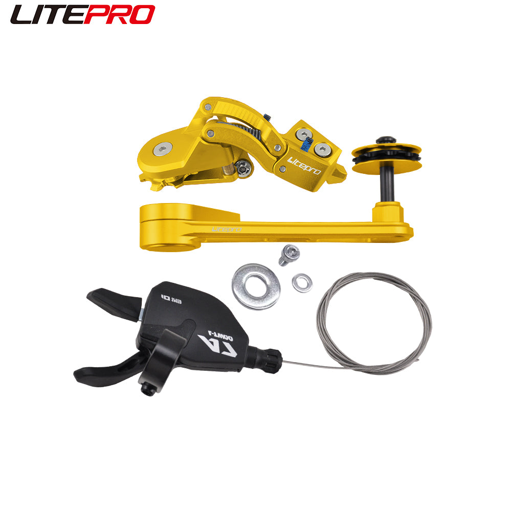 Litepro For Bromp Bike Aluminum Alloy Rear Derailleurs Transmission Modified 5 External 7Speed Chain Tensioner DIP Shifter