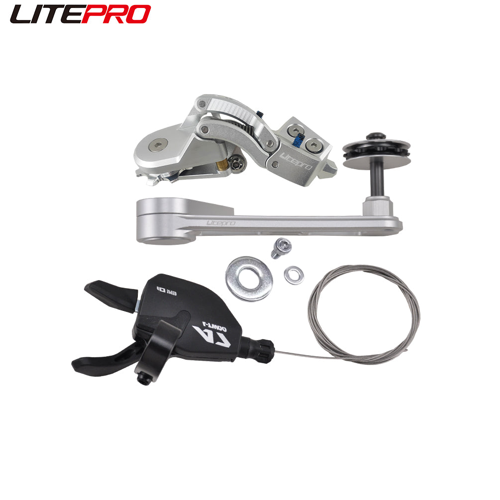 Litepro For Bromp Bike Aluminum Alloy Rear Derailleurs Transmission Modified 5 External 7Speed Chain Tensioner DIP Shifter