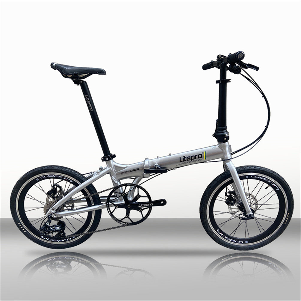 Litepro 20Inch Folding Bike Aluminum Alloy Frame External 10Speed Disc Brake Bicycle Ultralight Portable Vehicl