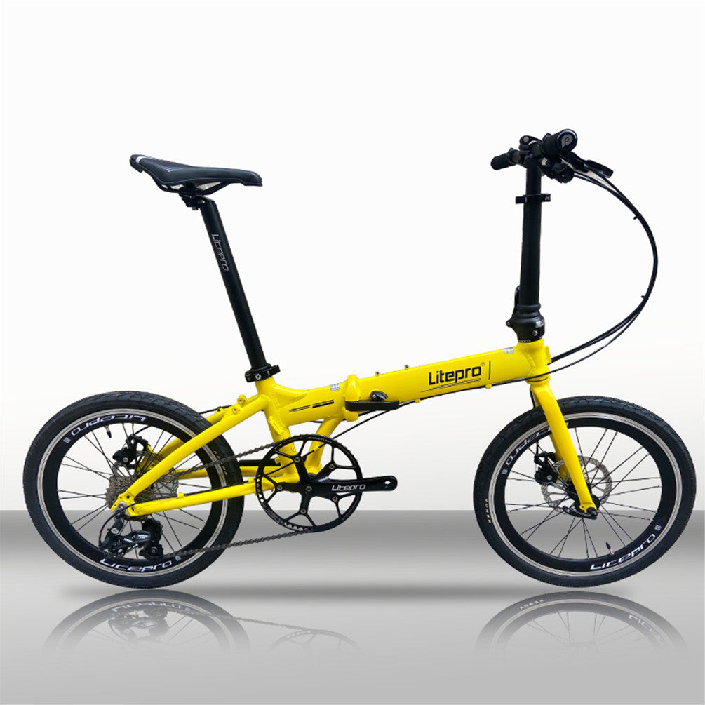 Litepro 20Inch Folding Bike Aluminum Alloy Frame External 10Speed Disc Brake Bicycle Ultralight Portable Vehicl