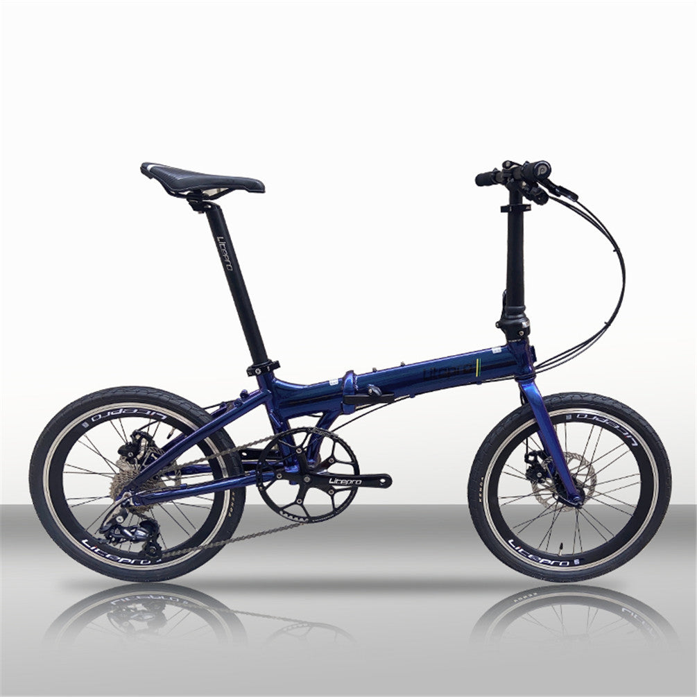 Litepro 20Inch Folding Bike Aluminum Alloy Frame External 10Speed Disc Brake Bicycle Ultralight Portable Vehicl
