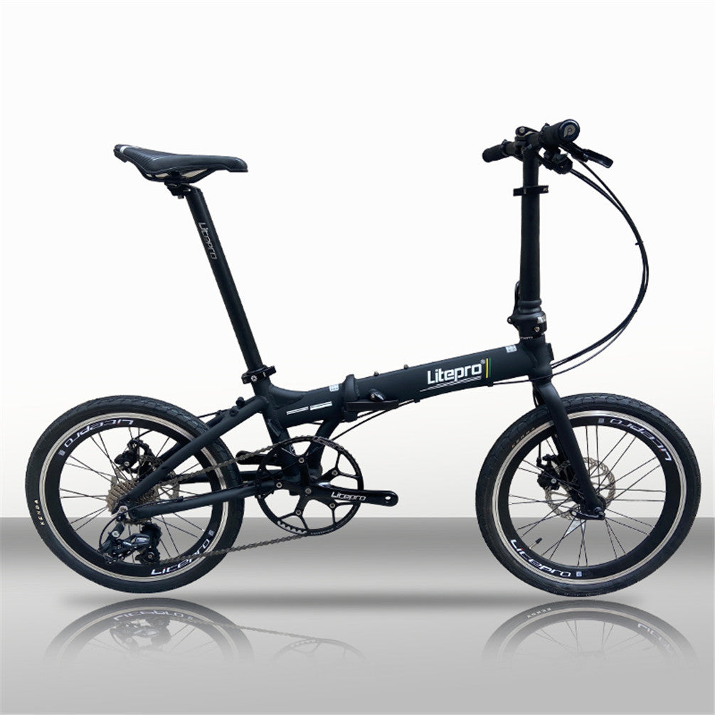 Litepro 20Inch Folding Bike Aluminum Alloy Frame External 10Speed Disc Brake Bicycle Ultralight Portable Vehicl