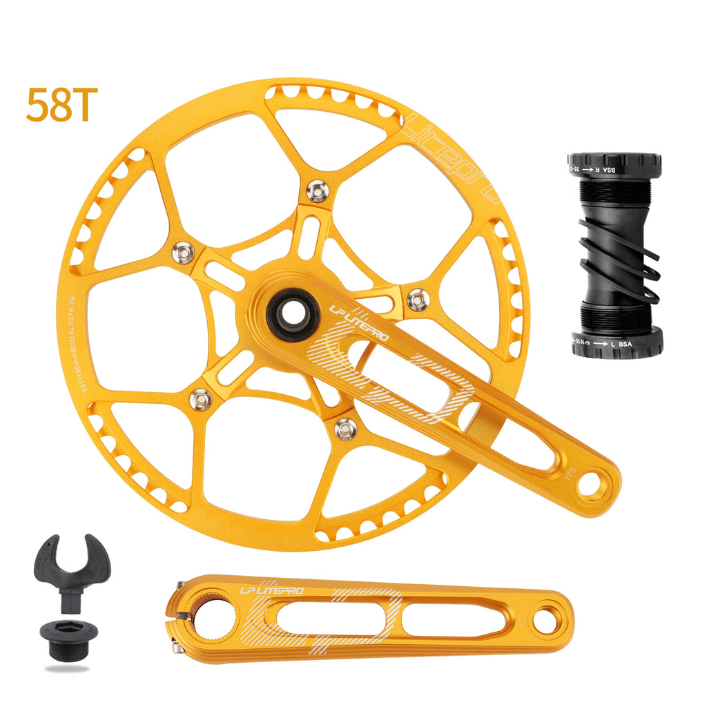LP Litepro Integrated Hollow Crank+Spider Chainring