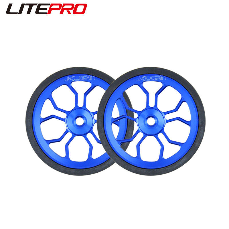 Litepro JKlapin 3D hueco 82mm araña fácil rueda agrandada plegable bicicleta cojinete rueda de empuje para bicicleta Brompton