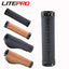 Litepro Leather Handlebar Grips – PU Leather + Aluminum Ends, 22.2mm, Brown/Black (136g/198g per Pair)