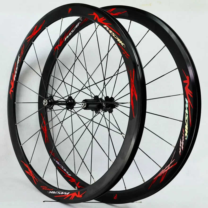 Litepro Road Bike 40MM Wheelset Flat Spokes Strip Ultralight Sealed Bearing 11 Speed C V Brake 700C Bicycle Wheels
