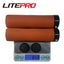 Litepro Locking Sponge Bike Grips – 22.2mm, Single-Sided Clamp, 135mm (78g/84g) – Black/Brown