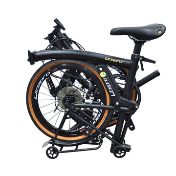 Litepro R9 16Inch External 9 Speed Trifold Folding Bicycle Straight M Handlebar Steel Frame