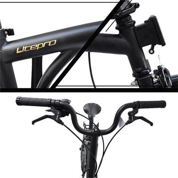 Litepro R9 16Inch External 9 Speed Trifold Folding Bicycle Straight M Handlebar Steel Frame