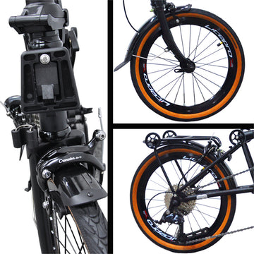 Litepro R9 16Inch External 9 Speed Trifold Folding Bicycle Straight M Handlebar Steel Frame