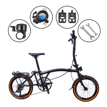 Litepro R9 16Inch External 9 Speed Trifold Folding Bicycle Straight M Handlebar Steel Frame