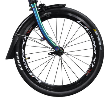 Litepro R9 16Inch External 9 Speed Trifold Folding Bicycle Straight M Handlebar Steel Frame