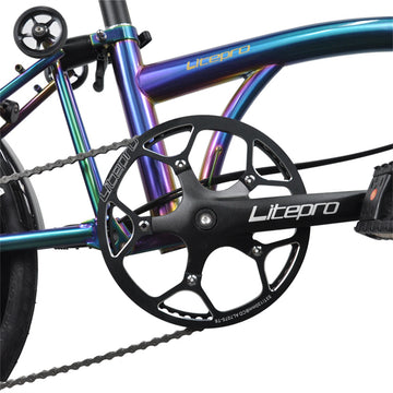 Litepro R9 16Inch External 9 Speed Trifold Folding Bicycle Straight M Handlebar Steel Frame