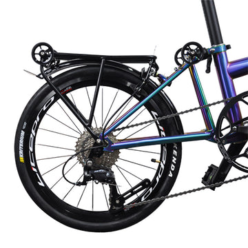 Litepro R9 16Inch External 9 Speed Trifold Folding Bicycle Straight M Handlebar Steel Frame