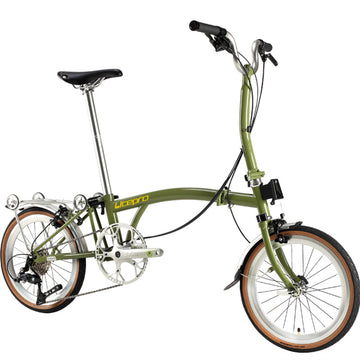Litepro R9 16Inch External 9 Speed Trifold Folding Bicycle Straight M Handlebar Steel Frame