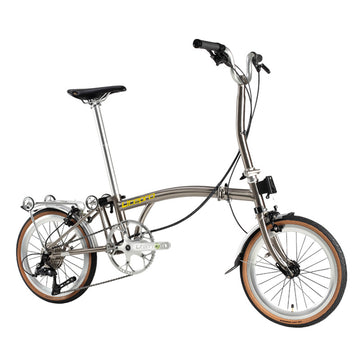 Litepro R9 16Inch External 9 Speed Trifold Folding Bicycle Straight M Handlebar Steel Frame