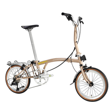 Litepro R9 16Inch External 9 Speed Trifold Folding Bicycle Straight M Handlebar Steel Frame