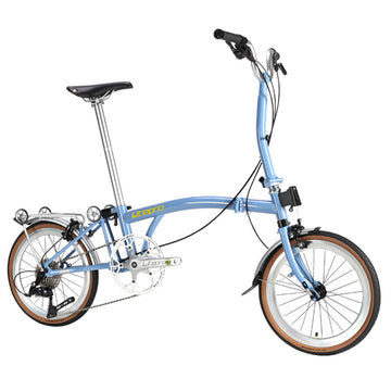 Litepro R9 16Inch External 9 Speed Trifold Folding Bicycle Straight M Handlebar Steel Frame