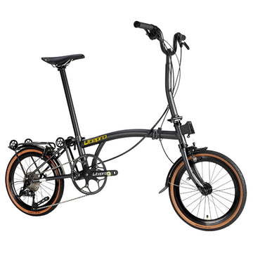 Litepro R9 16Inch External 9 Speed Trifold Folding Bicycle Straight M Handlebar Steel Frame