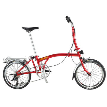 Litepro R9 16Inch External 9 Speed Trifold Folding Bicycle Straight M Handlebar Steel Frame