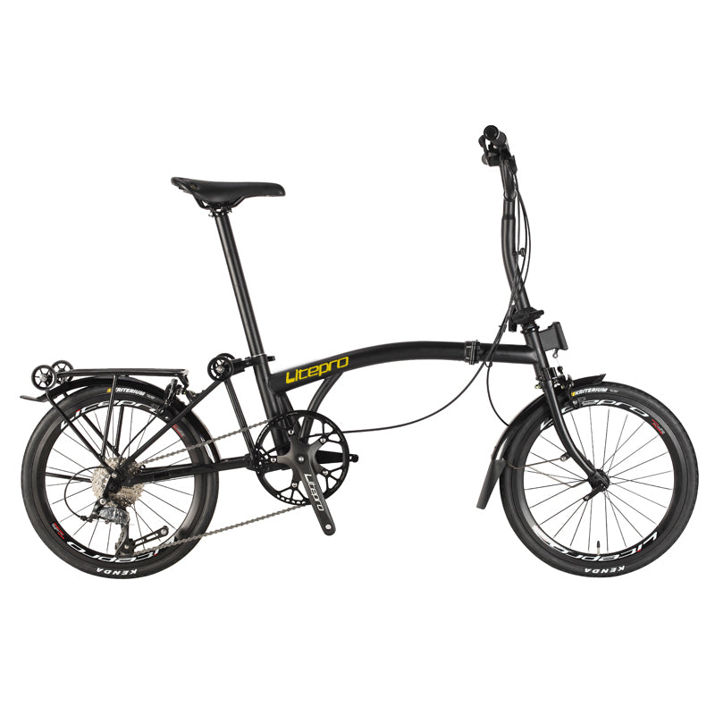 DIY Customized Litepro R20 20Inch External 9 Speed Trifold Folding Bicycle Straight M Handlebar Steel Frame