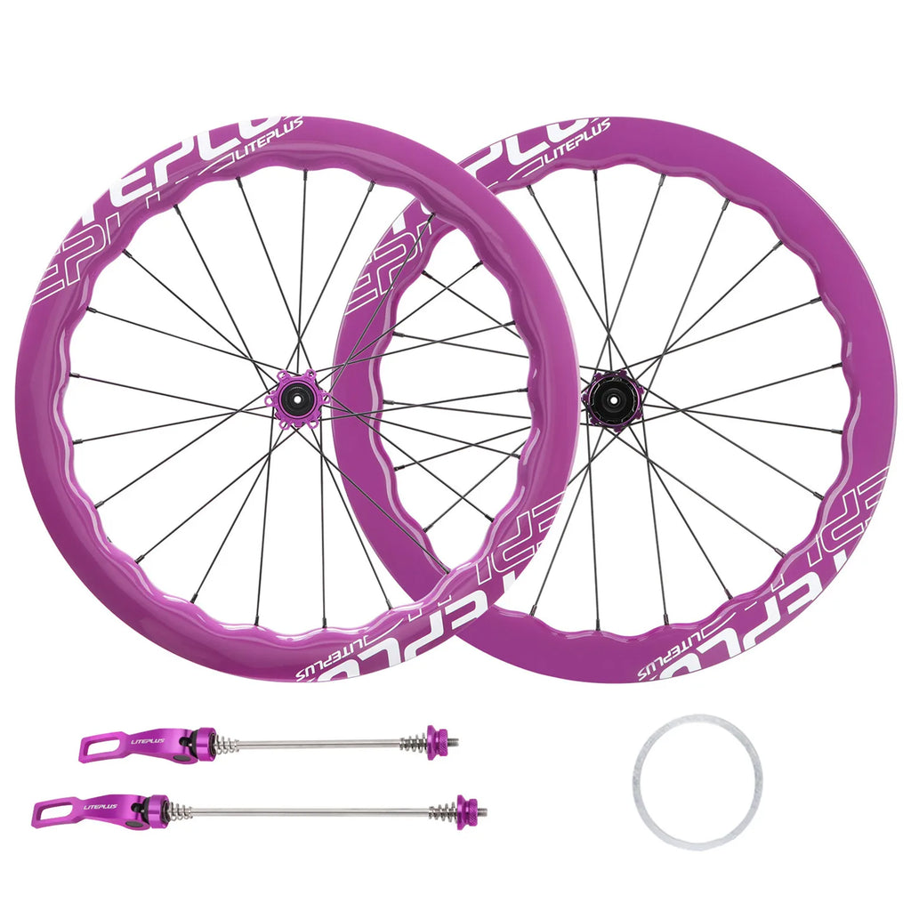 Litepro Liteplus 451 Wave Carbon Wheelset – 20-Inch Disc Brake, Straight-Pull Spokes, 11-Speed, 535g/655g (Front/Rear)