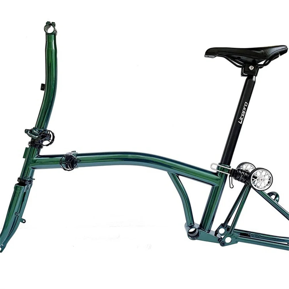 Litepro 7-Speed Tri-Fold Frame for Brompton Bikes – Cr-Mo Steel, 74×112mm, M Handlebar Compatible (4kg, 7 Colors)