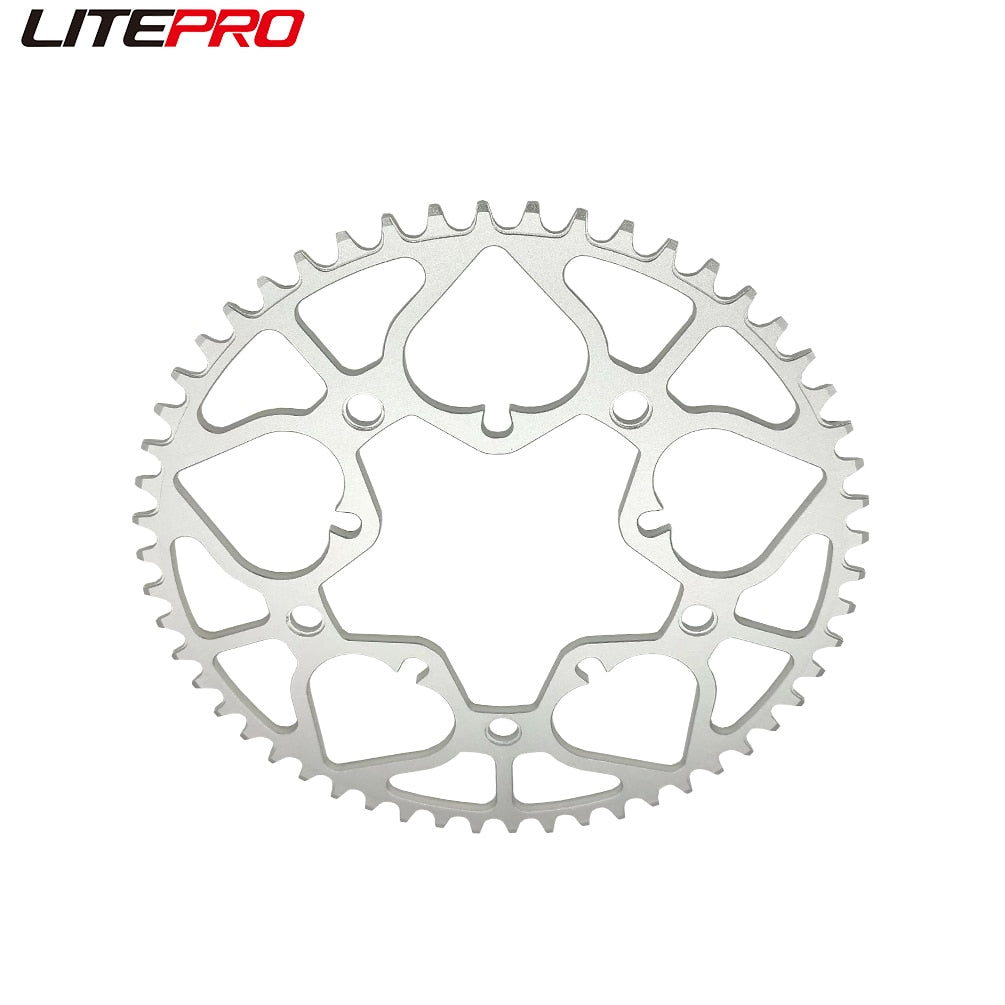 Litepro For Brompton Bicycle Spade Chainring 52 54T Folding Bike Aluminum Alloy BCD130MM Silver Sprocket Chainwheel