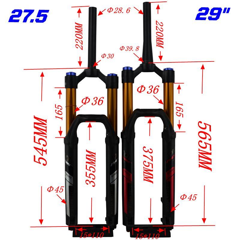 Litepro PASAK P40 MTB Suspension Fork - Single-Crown Thru-Axle (15x110mm), 27.5/29", Disc Brake Compatible