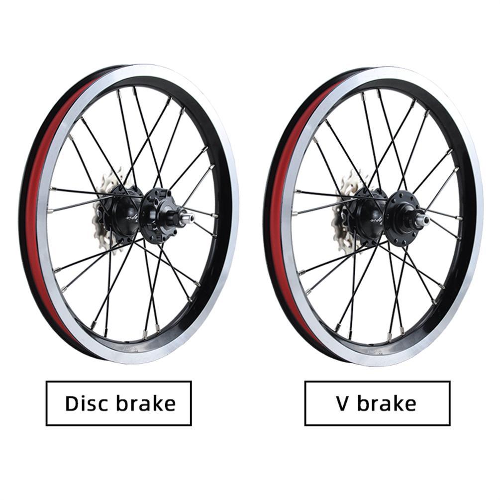 JKLapin 16 Inch External 3 Speed Wheel Folding Bike V/Disc Brake Wheels Rims 74-85MM