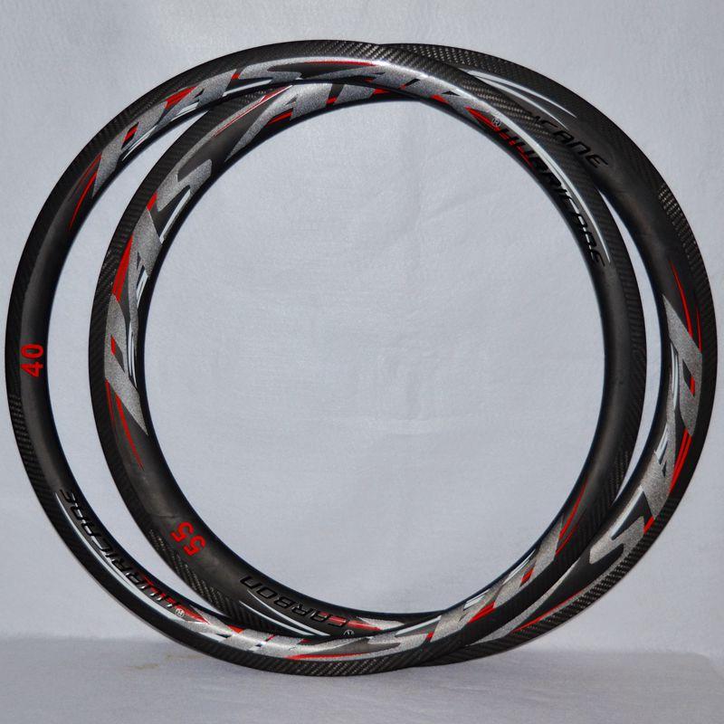 Litepro Road Bike 700C Wheelset Carbon Fat 40 55mm Rim Carbon Fiber Wheel V Brake Bicycle Rim 20/24hole Presta Valve Anti-cursor