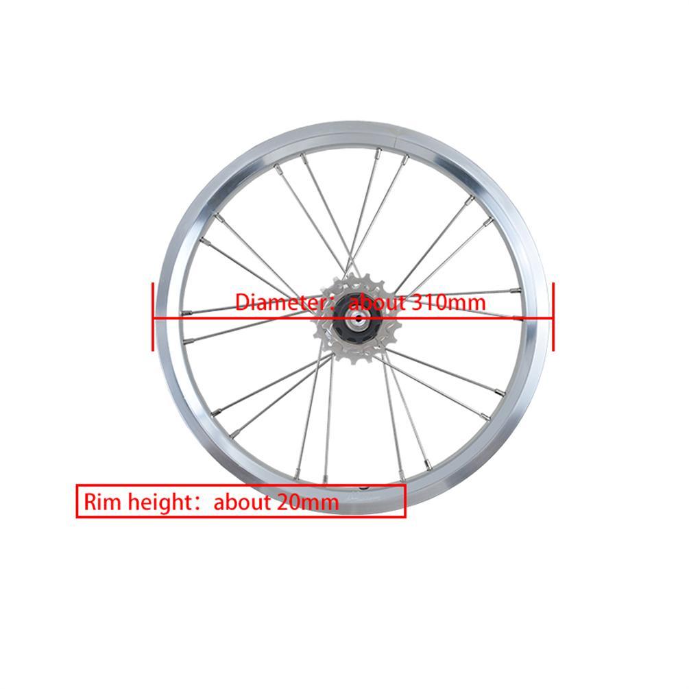 JKLapin 16 Inch External 3 Speed Wheel Folding Bike V/Disc Brake Wheels Rims 74-85MM