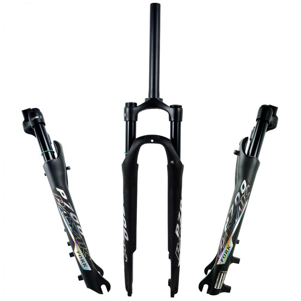 Litepro 700C Disc Brake Shock Absorber Front Fork CITY Bike 100MM QR Shoulder Control Air Fork