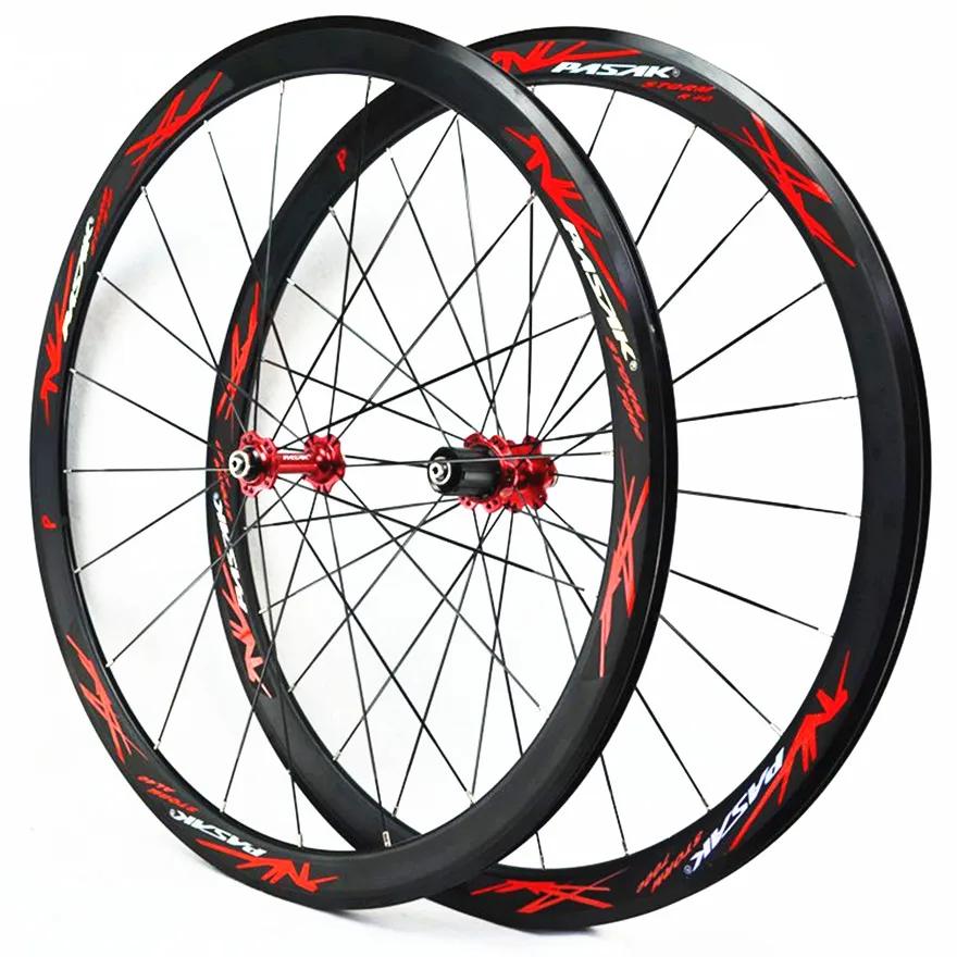 Litepro Road Bike 40MM Wheelset Flat Spokes Strip Ultralight Sealed Bearing 11 Speed C V Brake 700C Bicycle Wheels