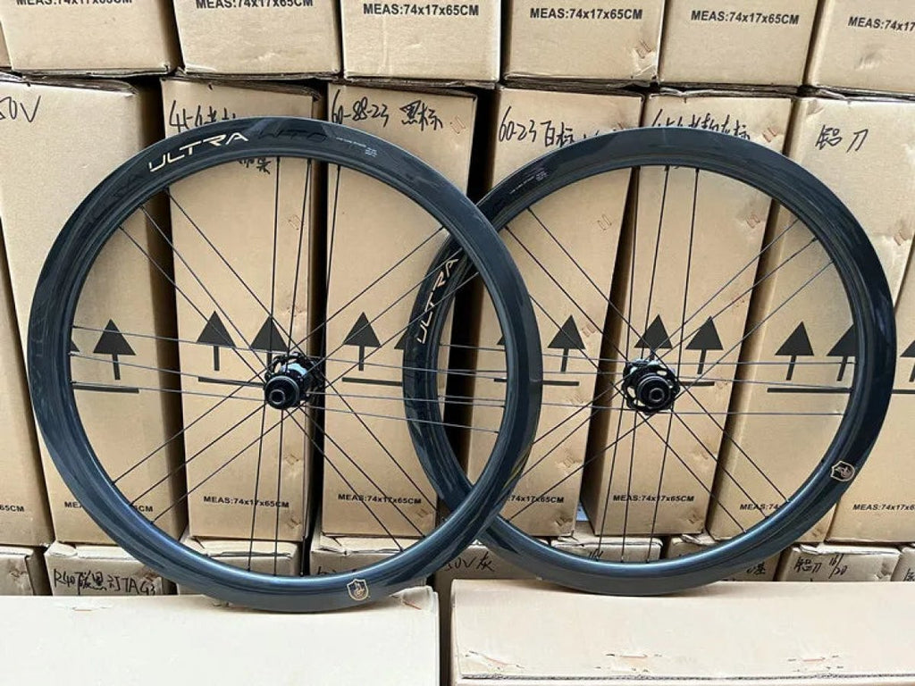 700C Carbon Fibre Prin Ceton Wheelset UD Glossy U Shape 65mm Depth Disc Brake Clincher Road Bicycle Wheels