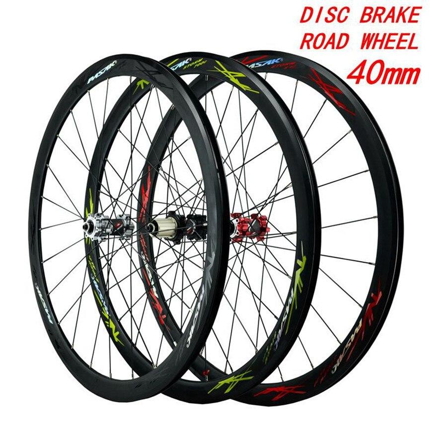 Litepro 700C Disc Brake Road Bicycle Wheelset 40MM Rim QR/Thru-axis Straight Pull 24H V/C Brake 29inch Alloy Wheels 12Speed