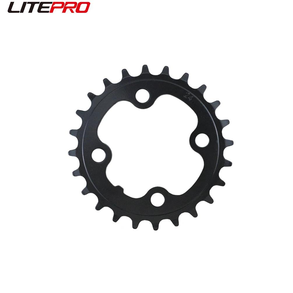 Litepro 24 39 44T Bicycle Steel Black Chainring BCD 64 104MM Sprocket For MTB Bike 4 Claws Crank Chainwheel