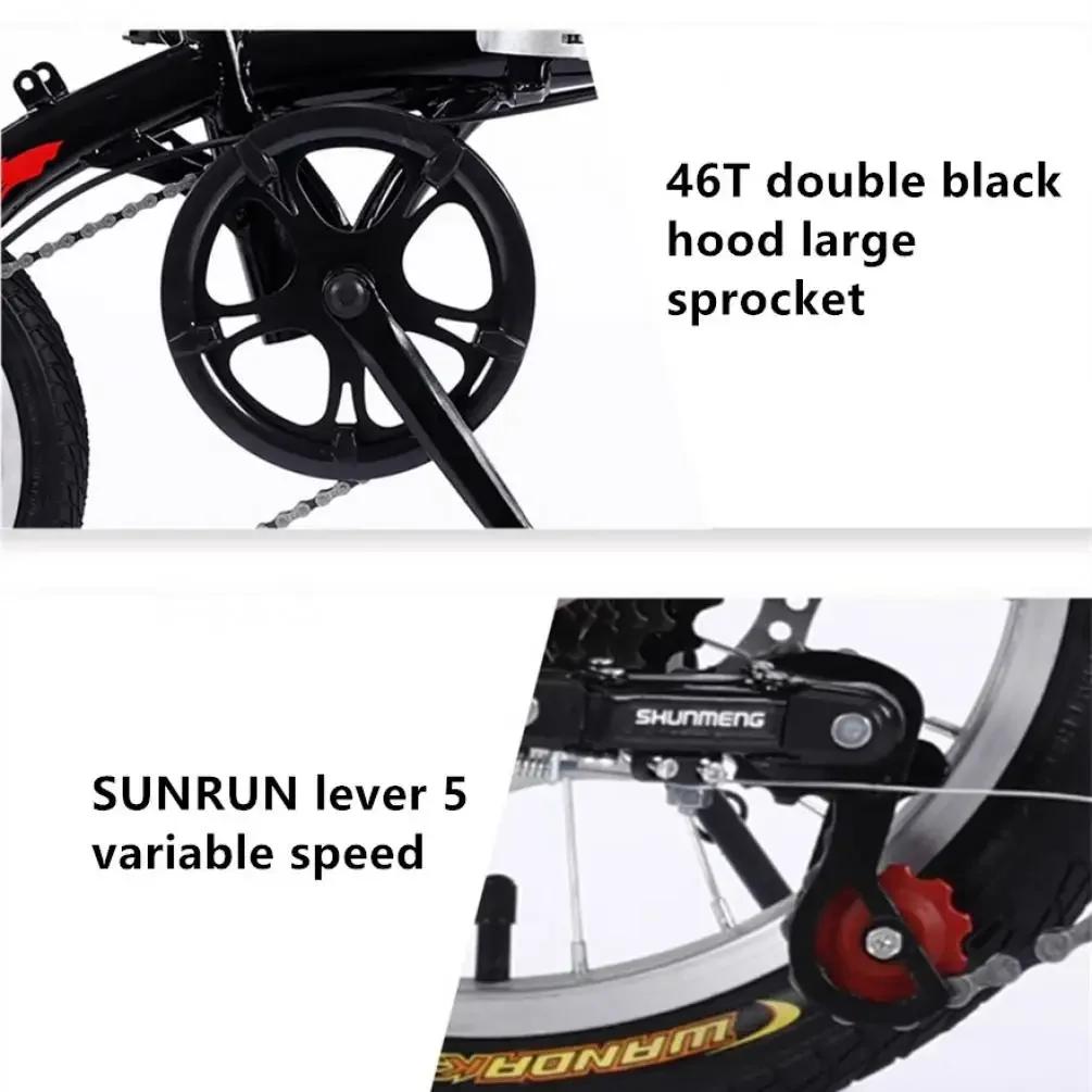 Litepro 14 16Inch Carbon Steel Frame Folding Bicycle Single Variable Speed Disc Portable Bike