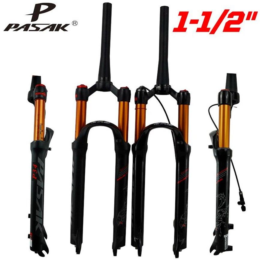 Litepro MTB Mountain Bike Air Fork 27.5 29inch 1-1/2"39.8 Suspension Forks Spinal Canal Shock Absorber Oil Damping Disc Brake