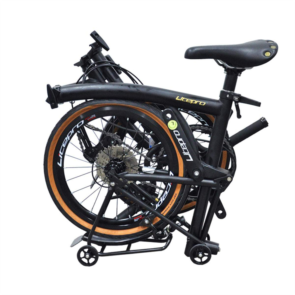 DIY Customized Litepro R9 16Inch External 9 Speed Trifold Folding Bicycle Straight M Handlebar Steel Frame