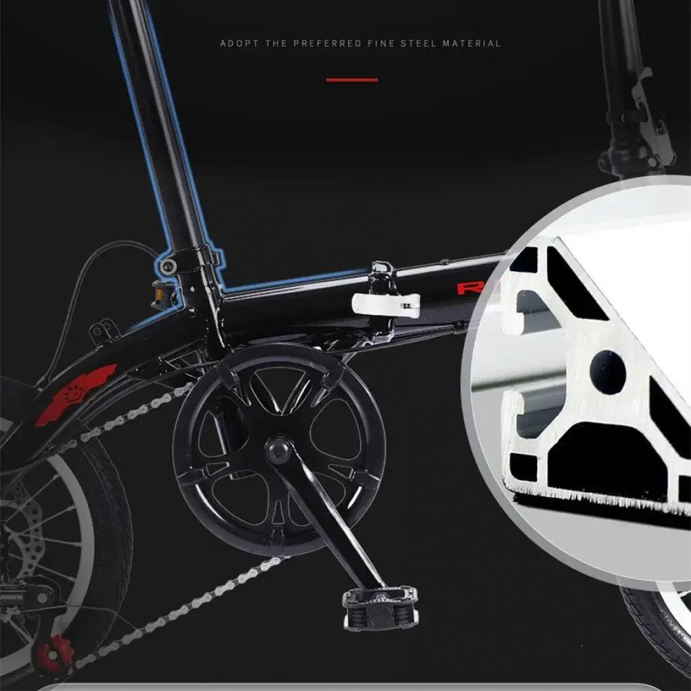 Litepro 14 16Inch Carbon Steel Frame Folding Bicycle Single Variable Speed Disc Portable Bike