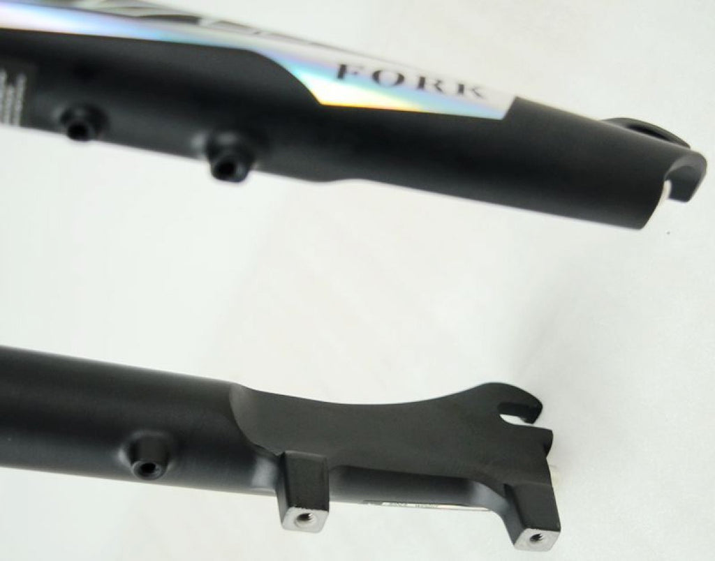 Litepro 700C Disc Brake Shock Absorber Front Fork CITY Bike 100MM QR Shoulder Control Air Fork