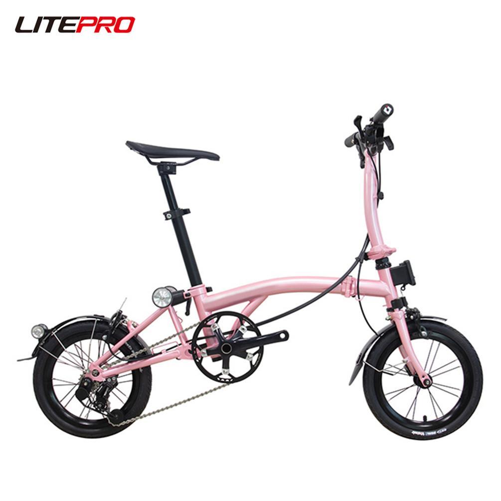 Litepro BOB3-14K 14Inch External 3Speed Tri-fold M Bar Folding Bicycle Chromium Molybdenum Steel Frame C Clip